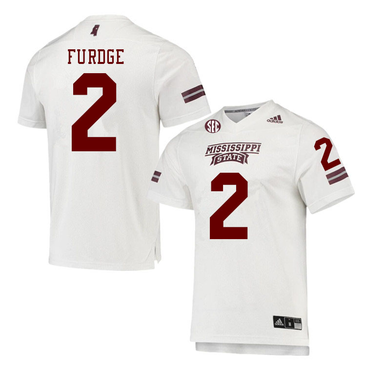 Men #2 Esaias Furdge Mississippi State Bulldogs College Football Jerseys Stitched Sale-White